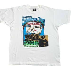 Vintage Christopher Columbus Day 1992 T Shirt (Size XL)